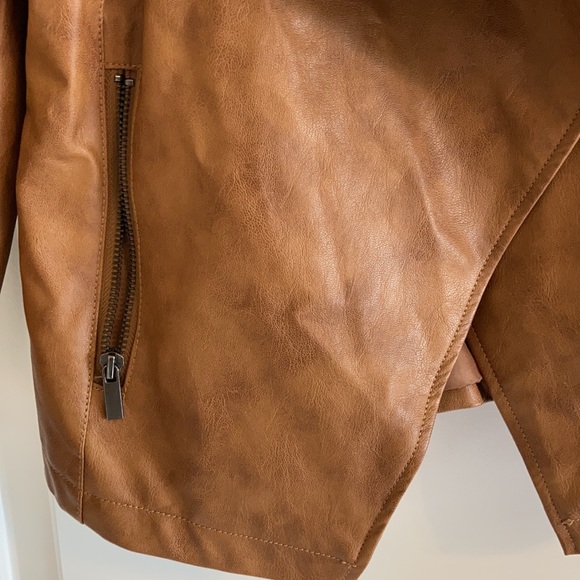 Ann Taylor Factory brown faux leather jacket - Picture 2 of 7